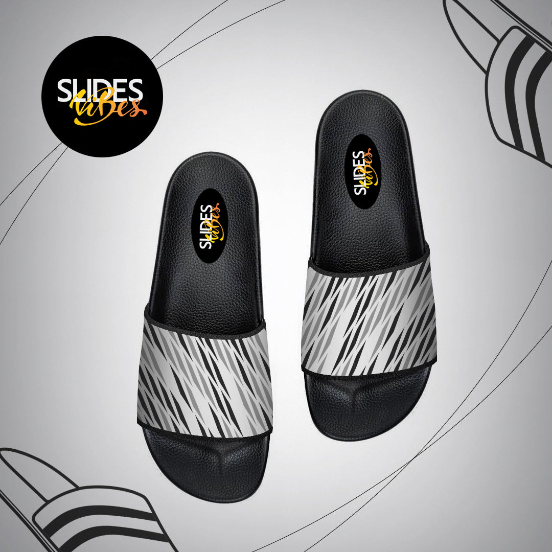 Black Grey Strip Printed Slides