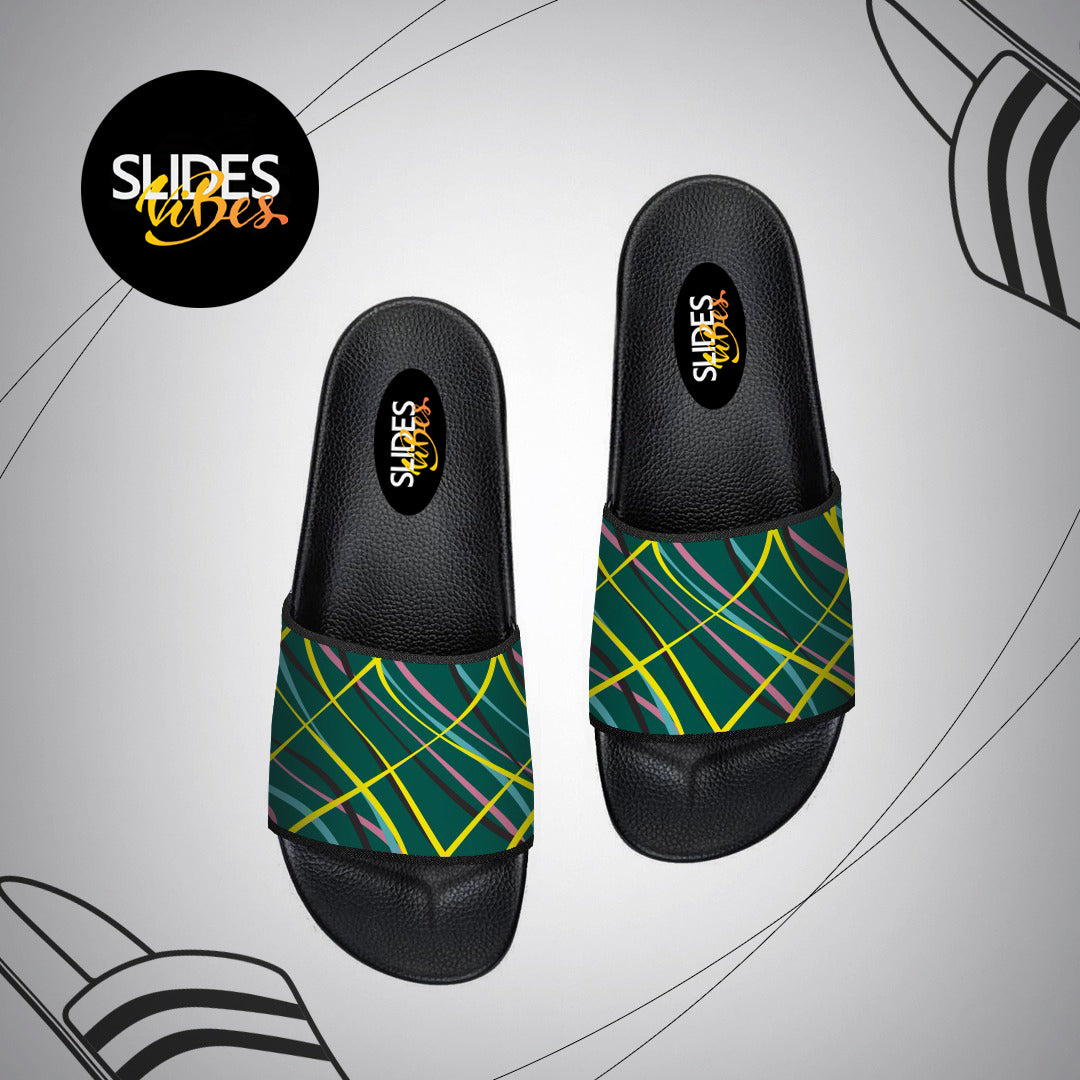 Zigzag Line Green Printed Slides