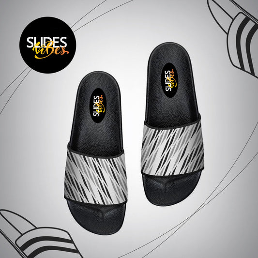 Black Grey Strip Printed Slides