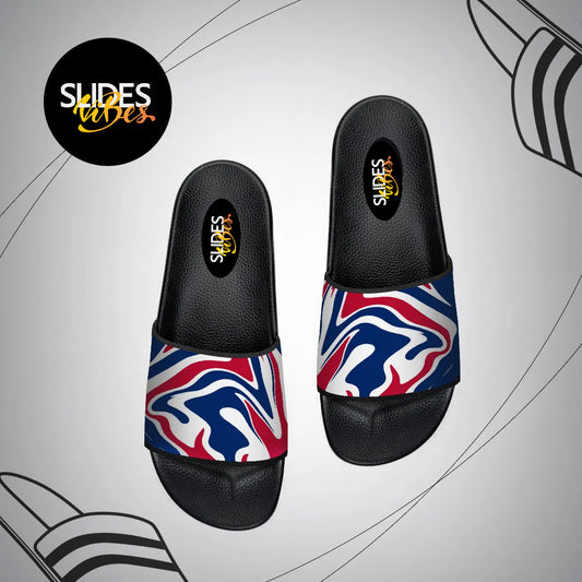 Blue Red Abstract Printed Slides