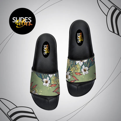 Floral Green Printed Slides