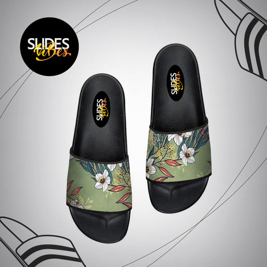 Floral Green Printed Slides
