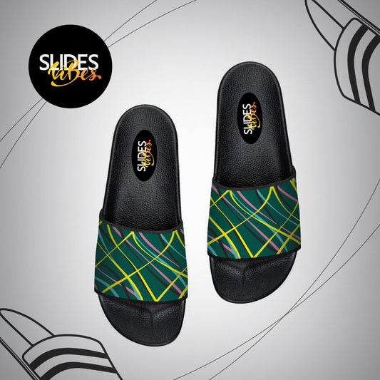Zigzag Line Green Printed Slides